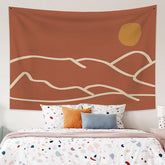 Lofaris Orange Sun Mountain Holiday Art Decor Wall Tapestry